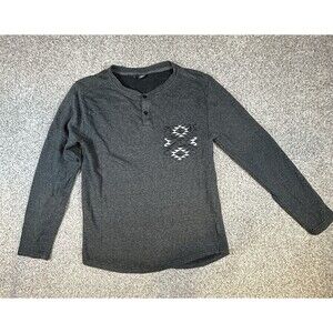 Volcom Long Sleeve Sweater Men's Size Sm 1/4 Button Up Gray Casual‎ Aztec Design